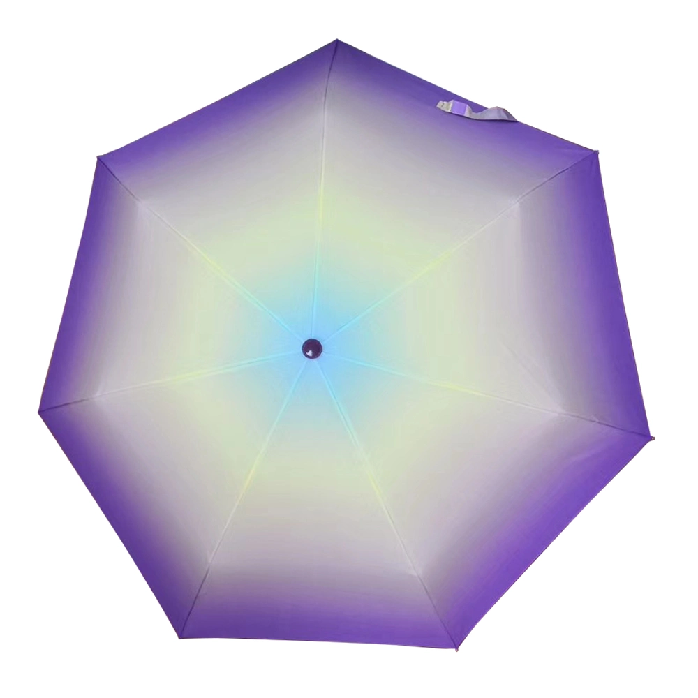 Laser Semi Transparent Umbrella Rain Sunshade Colorful Gradient Plastic PVC Holographic Poe Umbrellas