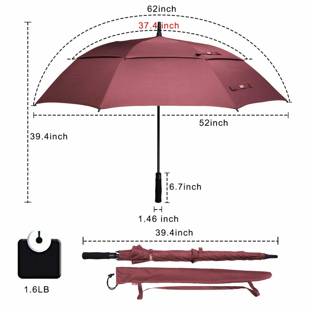 UV Double Canopy Automatic Lady Foldable Golf Sun Umbrella UVA Line