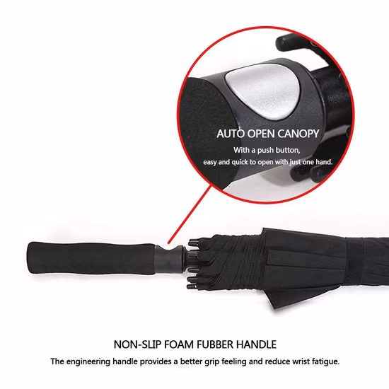 Завод OEM продвижение рекламы черный оптовая дешевая цена большой автомобиль дождь гольф зонтик с печатью логотипа на заказ