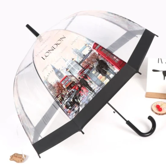 Новое изобретение с защитой от ультрафиолета, переливающийся цвет, прямой прозрачный зонт из ПВХ, серебристый лазерный зонт