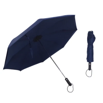 Автоматически открывающийся 2-кратный мужской зонт, качественная реклама.